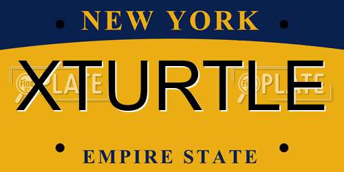 XTURTLE New York License Plate