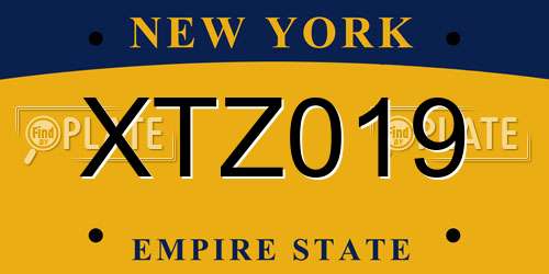 XTZ019 New York License Plate