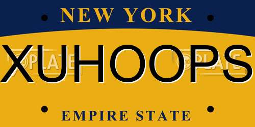 XUHOOPS New York License Plate