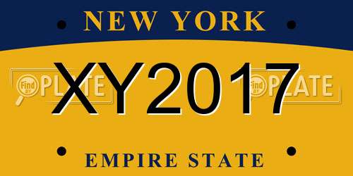 XY2017 New York License Plate