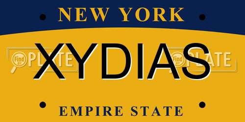 XYDIAS New York License Plate