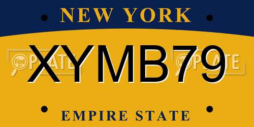 XYMB79 New York License Plate