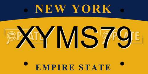 XYMS79 New York License Plate