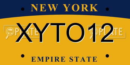 XYTO12 New York License Plate