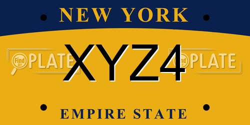 XYZ4 New York License Plate