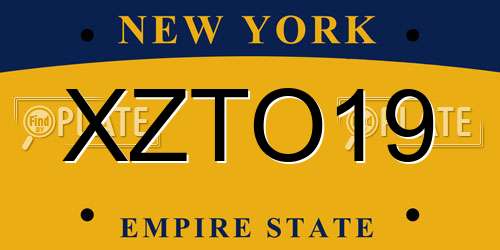 XZTO19 New York License Plate