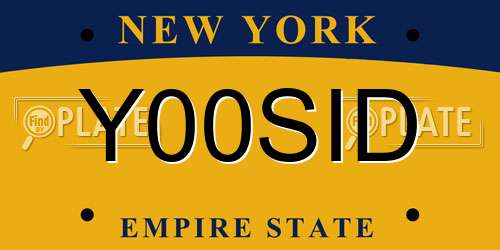 Y00SID New York License Plate