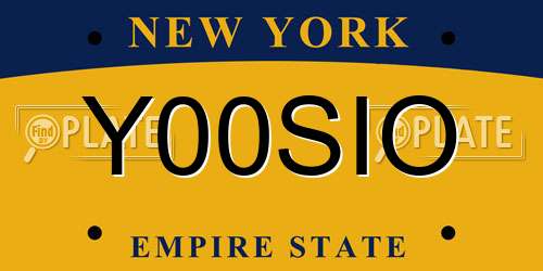 Y00SIO New York License Plate