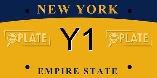 Y1 New York License Plate