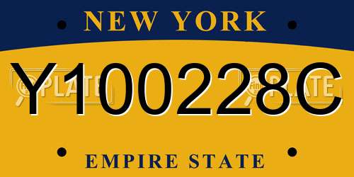 Y100228C New York License Plate