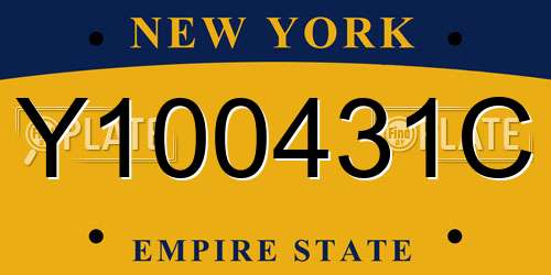Y100431C New York License Plate