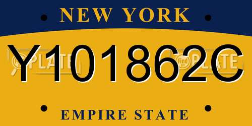 Y101862C New York License Plate
