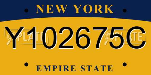 Y102675C New York License Plate