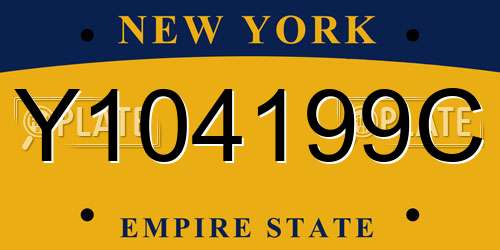 Y104199C New York License Plate