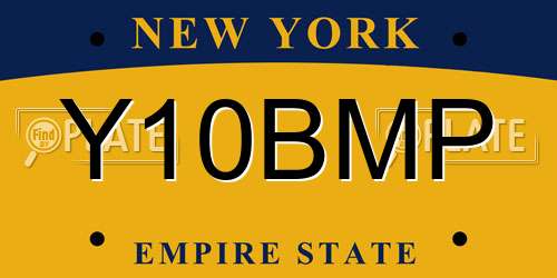 Y10BMP New York License Plate