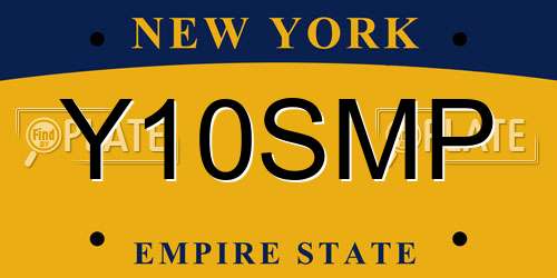 Y10SMP New York License Plate