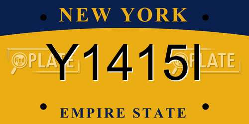Y1415I New York License Plate