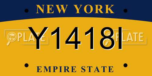 Y1418I New York License Plate