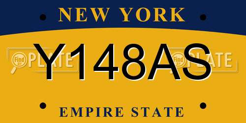 Y148AS New York License Plate