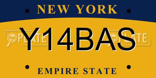 Y14BAS New York License Plate