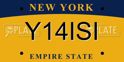 Y14ISI New York License Plate