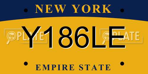 Y186LE New York License Plate