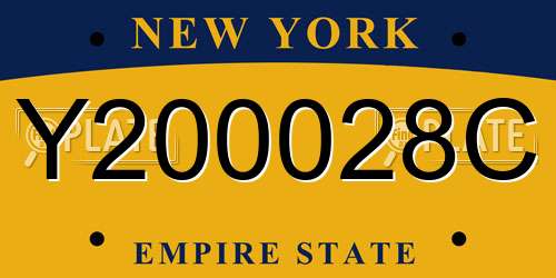 Y200028C New York License Plate