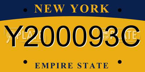 Y200093C New York License Plate