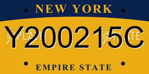 Y200215C New York License Plate