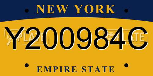 Y200984C New York License Plate