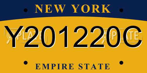 Y201220C New York License Plate