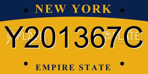 Y201367C New York License Plate