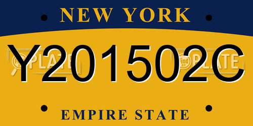 Y201502C New York License Plate