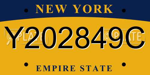 Y202849C New York License Plate