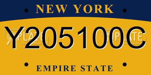 Y205100C New York License Plate