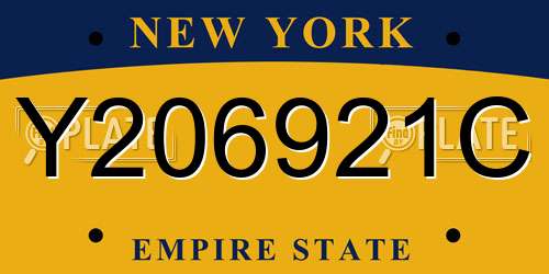 Y206921C New York License Plate