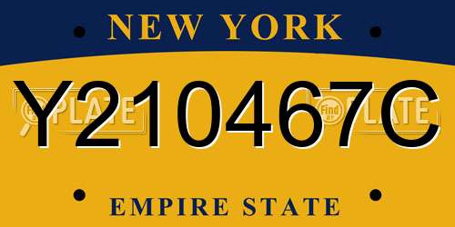 Y210467C New York License Plate