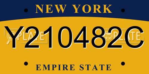 Y210482C New York License Plate