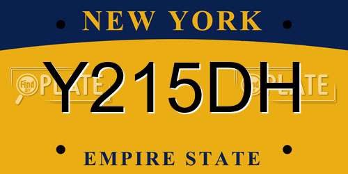 Y215DH New York License Plate