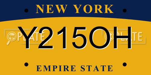 Y215OH New York License Plate