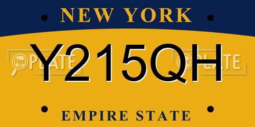 Y215QH New York License Plate