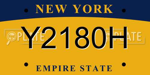 Y2180H New York License Plate