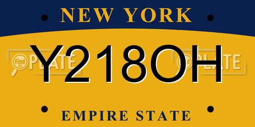 Y218OH New York License Plate