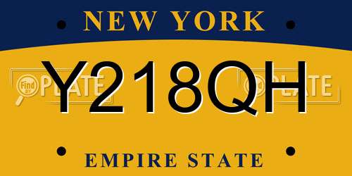Y218QH New York License Plate
