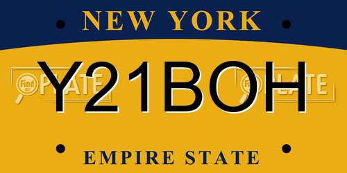 Y21BOH New York License Plate
