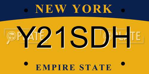 Y21SDH New York License Plate
