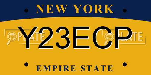 Y23ECP New York License Plate