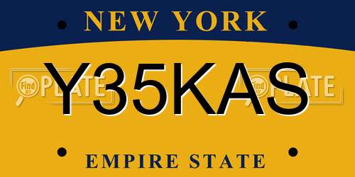 Y35KAS New York License Plate