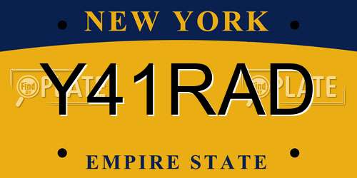 Y41RAD New York License Plate