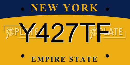 Y427TF New York License Plate